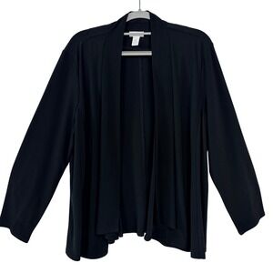 Chico's Open Front Cardigan Size 2 Black Excellent